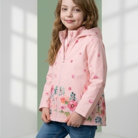 Little Me Pink Floral Raincoat - Picture 6 of 7